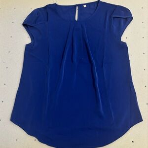 TASAMO Women's Casual Round Neck Basic Pleated Top